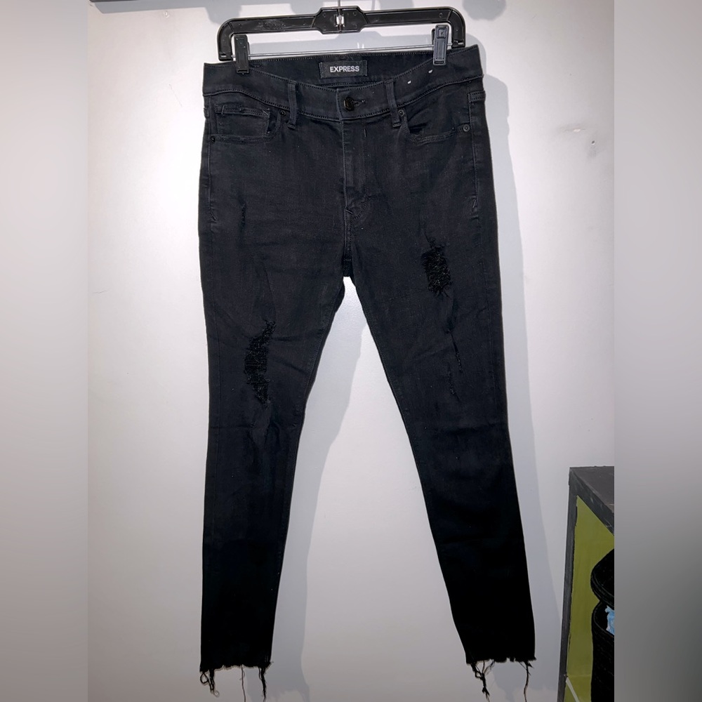Express Black Distressed Jeans/ Jeggings